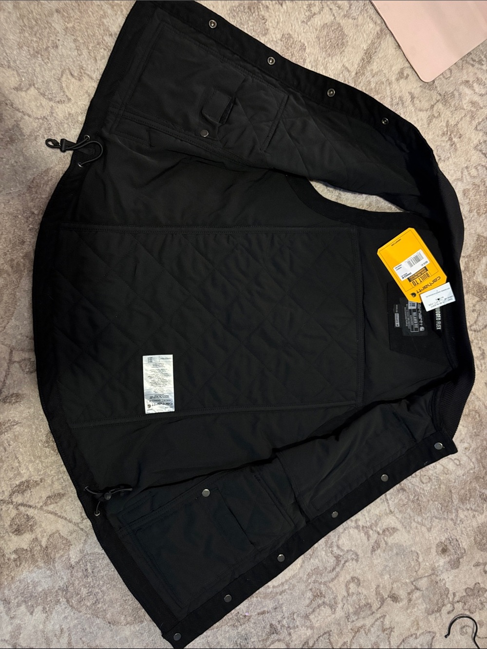 Carhartt Black Quilted Work Vest with Chest Patch - Picture 4 of 5